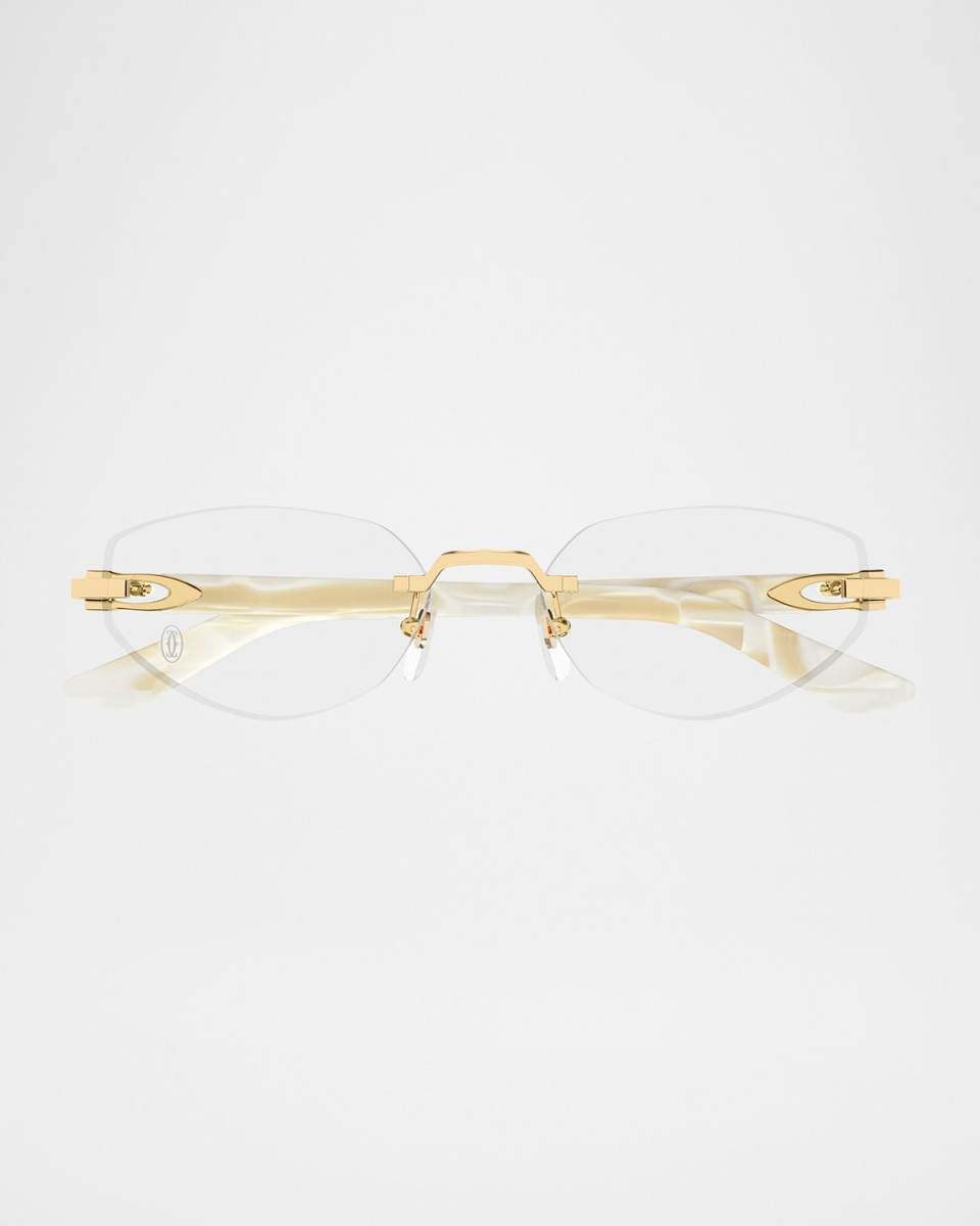Decor C Rimless Metal Oval Optical Glasses